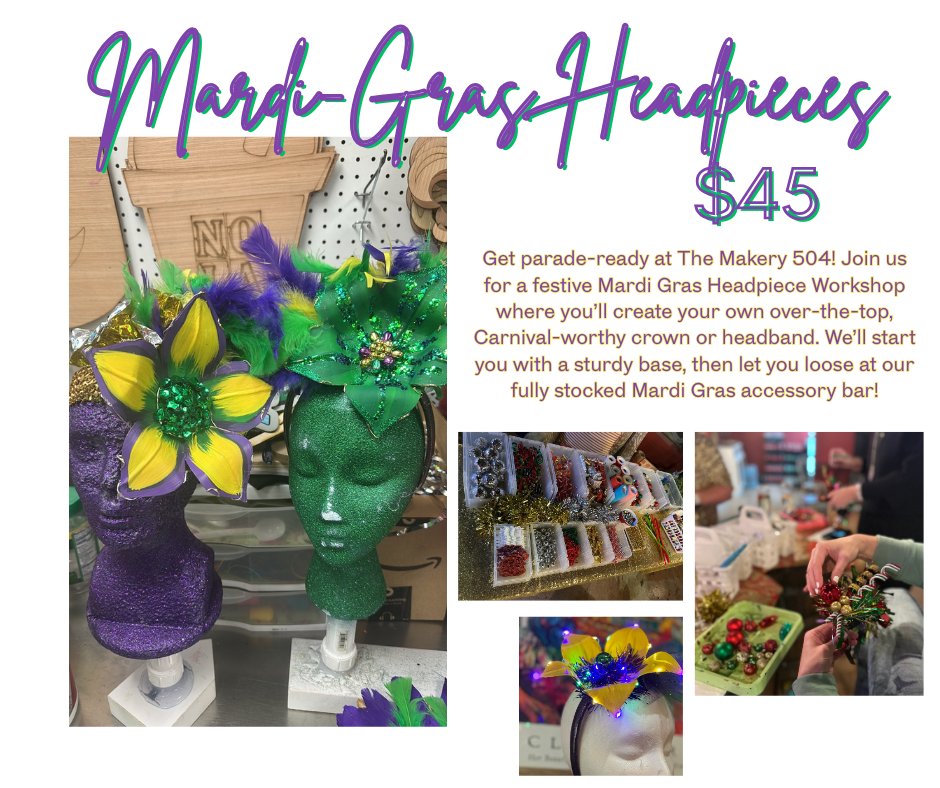 Mardi Gras Headpiece Workshop 1/19 6-8pm